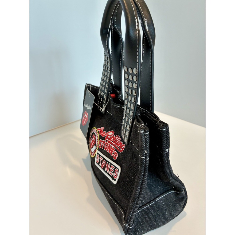 The Rolling Stones Black Denim Small Studded purse. - Picture 5 of 6